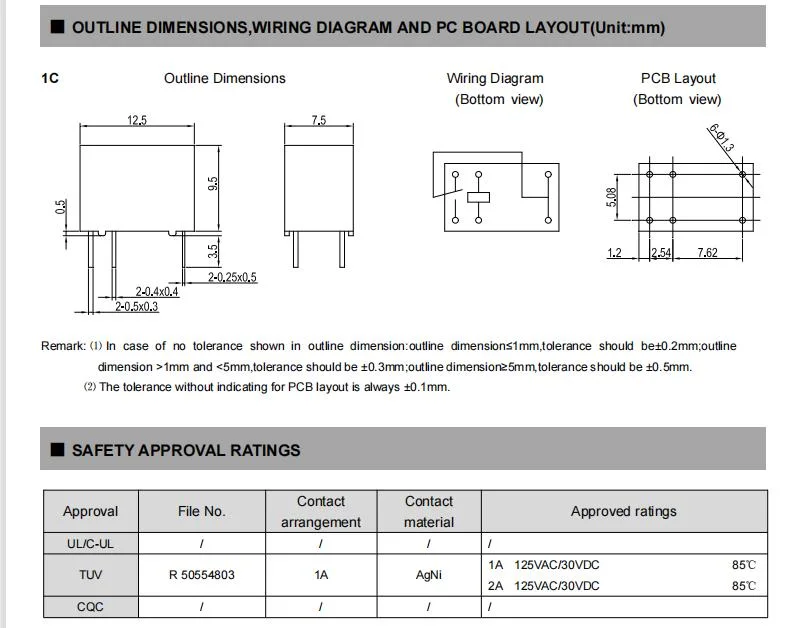 Fh13 Signal Relay 1A Switching Capability RoHS Compliant Ultra - Small Type